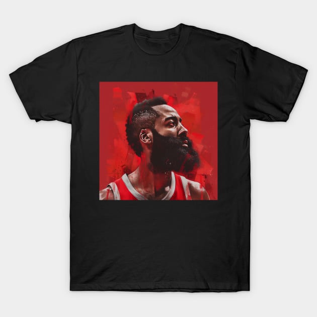 James harden nba abstract portrait T-Shirt by Ritvik Takkar